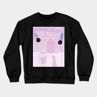 Kids and Pointy Hats Stick Figure Crewneck Sweatshirt